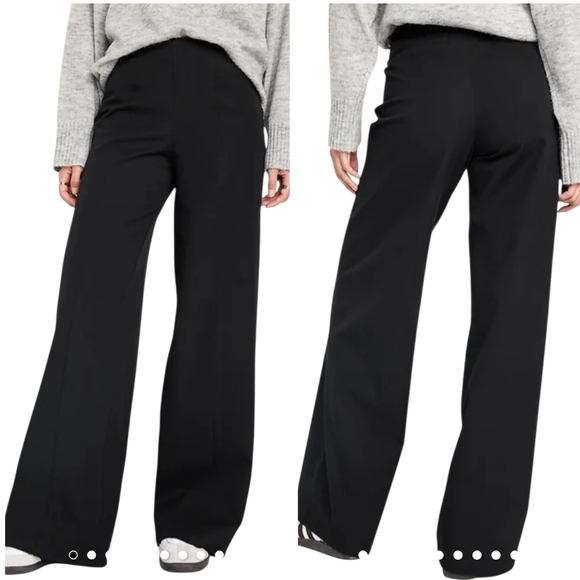 Old Navy Pants - Old Navy | Women's Classic Black Pixie High Waist Wide Leg Pants (Size XL Tall)
